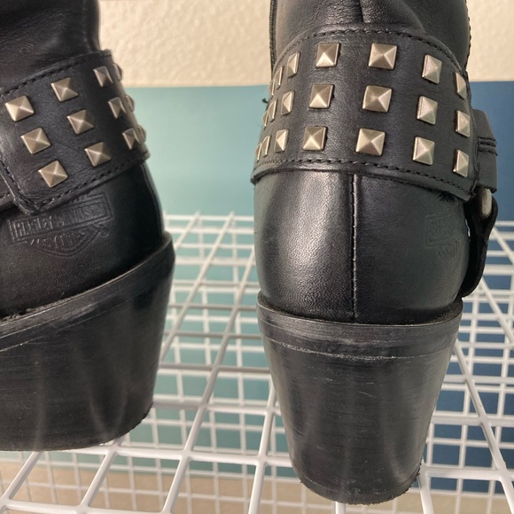 HARLEY-DAVIDSON MENS SCOUT LEATHER BOOTS - BLACK - Picture 7 of 9